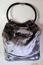 Load image into Gallery viewer, Vintage GUCCI Shiny Purple Velvet Draw Top Bucket SHoulder Bag

