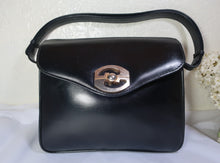 Load image into Gallery viewer, Vintage GUCCI Black Leather GG Metal Shoulder Bag
