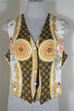 Load image into Gallery viewer, Vintage ETRO Barocco Baroque Yellow Black Silk Vest Blazer 46 Medium 4 5 6
