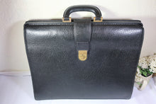 Load image into Gallery viewer, Vintage BURBERRY Black Leather Large Doctor Lawyer Office Briefcase Hand Bag
