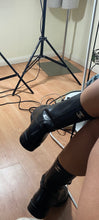 Load image into Gallery viewer, Chanel black Military Style Combat Laced Up Boots sz 37 7
