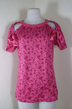 Load image into Gallery viewer, NWT New LOUIS VUITTON LV Cherry Blosson Short SLeeve Pink Logo Shirt Top Small 4 5 6
