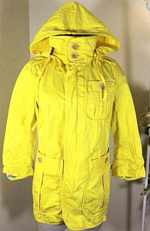 DSQUARED 2 Yellow Cotton Jacket Trench Coat Zip Up Jacket Small 40 4 5 6