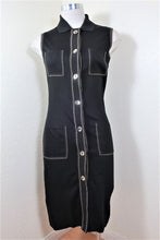 Load image into Gallery viewer, SALVATORE FERRAGAMO Black Contrast Stitching Pocket Buttons Dress XS Small 2 3 4
