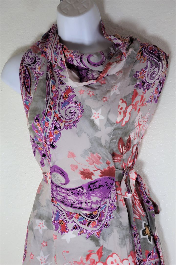 ETRO Paisley Sleeveless Silk Dress 38 4 5 6