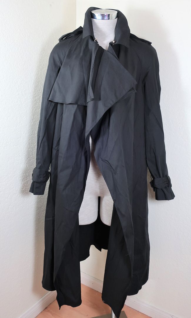 LANVIN Ete 2015 Long Black Trench Coat Dress Jacket Small T 363 4 5 6 Small Medium France