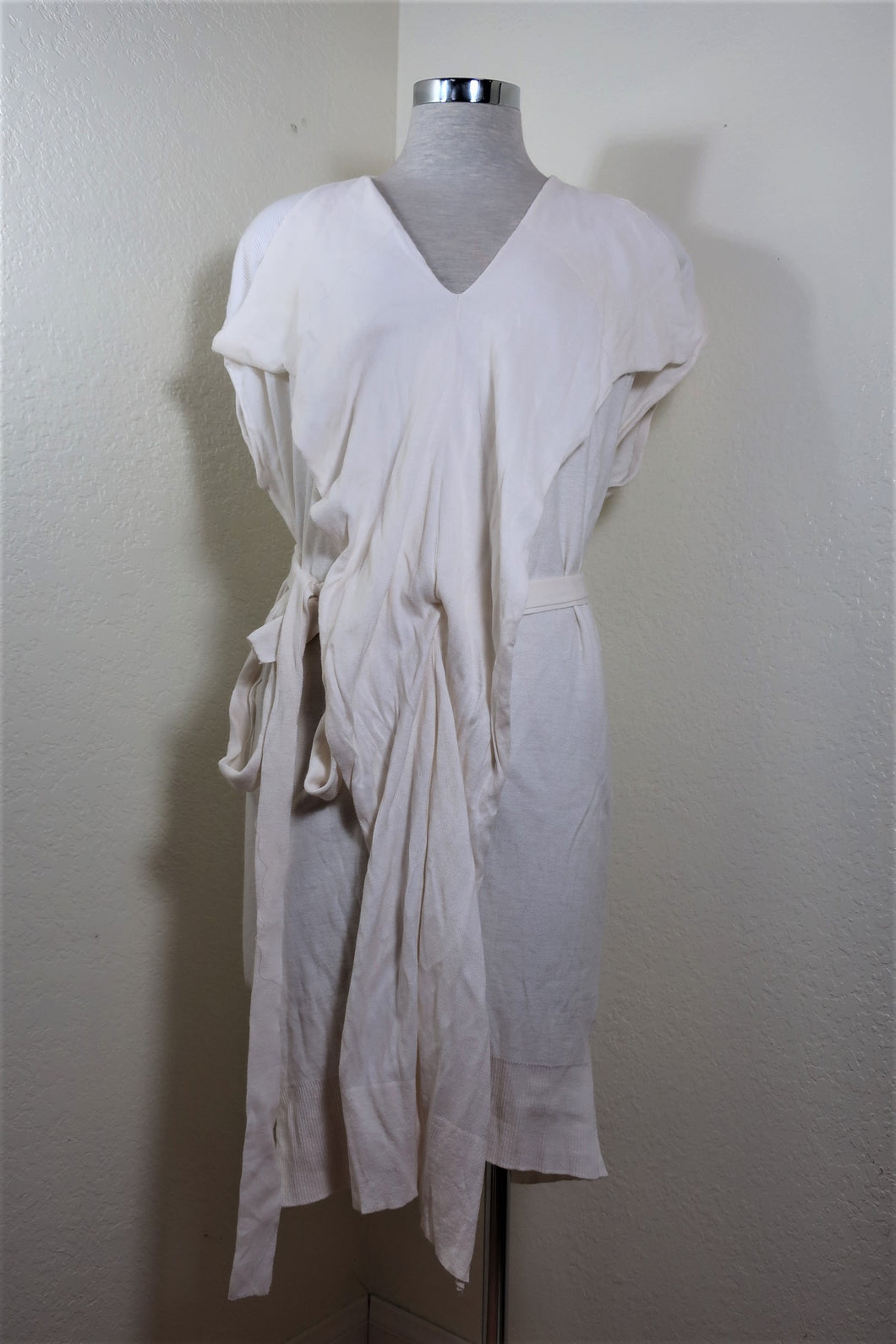 NWT New Stella McCartney White Belted Silk Dress Small S 38 4 5 6