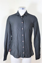 Load image into Gallery viewer, Vintage PRADA Black Button Cotton Long Sleeve  Collared Top Blouse Shirt Small 2 3 4 40
