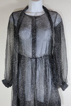 Load image into Gallery viewer, ZIMMERMANN Black Gold Mesh See-Through Long Sleeve Silk Dress Evening Gown XS Small S 0 1 2

