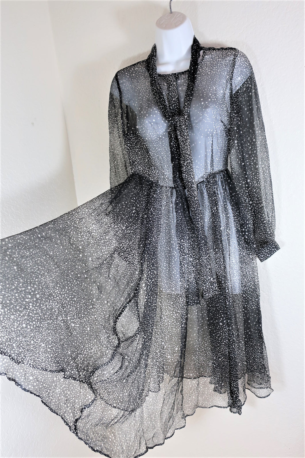 ZIMMERMANN Black Gold Mesh See-Through Long Sleeve Silk Dress Evening Gown XS Small S 0 1 2