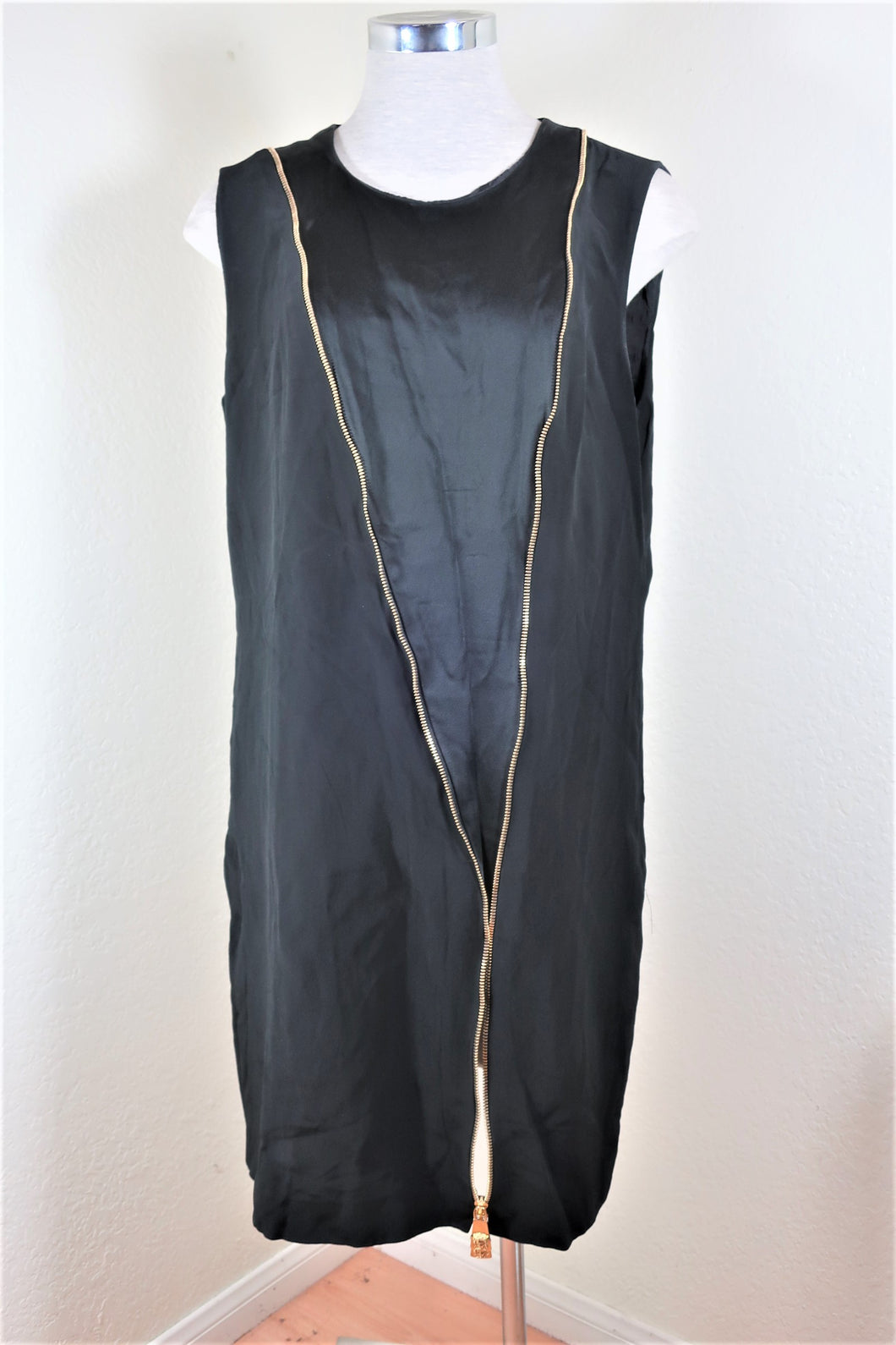 Gianni VERSACE Black Zip Dress Medium 46 6 7 8