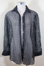 Load image into Gallery viewer, Vintage GIANFRANCO FERRE Black Mesh See Through Long Sleeve Top Blouse Shirt Medium M5 6 7
