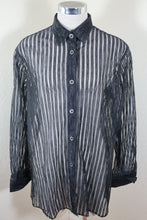 Load image into Gallery viewer, Vintage GIANFRANCO FERRE Black Mesh See Through Long Sleeve Top Blouse Shirt Medium M5 6 7
