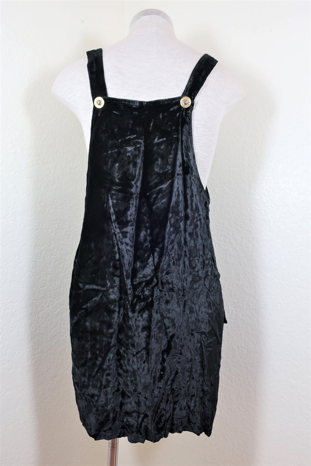 Vintage GIANNI VERSACE Black Velvet Medusa Face Jumper Dress Small 4 5 6 30 / 44