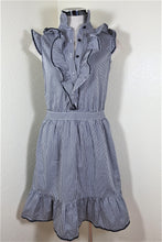 Load image into Gallery viewer, LOVE MOSCHINO Plaid Stripes Sleeveless Blue SUmmer Cotton Dress Small 36 2 3 4

