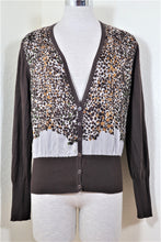 Load image into Gallery viewer, Vintage SALVATORE FERRAGAMO Brown Knitted Cotton Silk Cardigan Sweater Jacket S M 5 6 7
