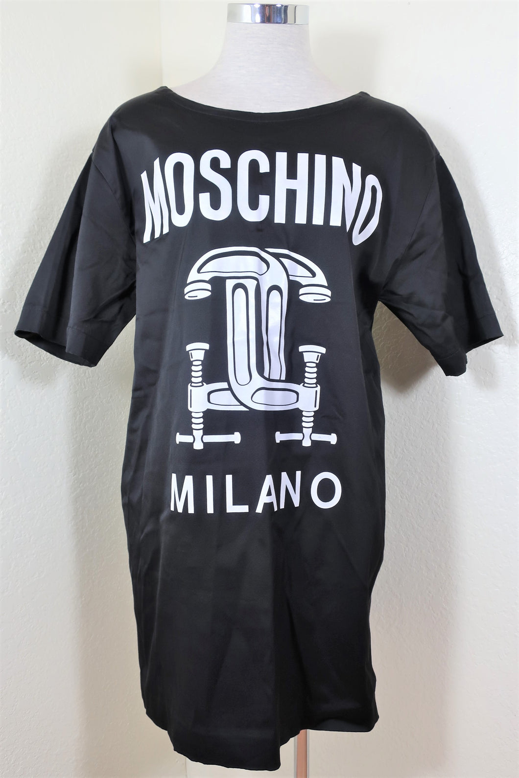 MOSCHINO COUTURE Milano BLack White Cotton Shirt Dress S M 38 40 4 5 6