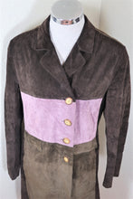 Load image into Gallery viewer, MARNI Italy Brown Purple Leather Long Trench Coat Jacket 38 4 5 6 Small
