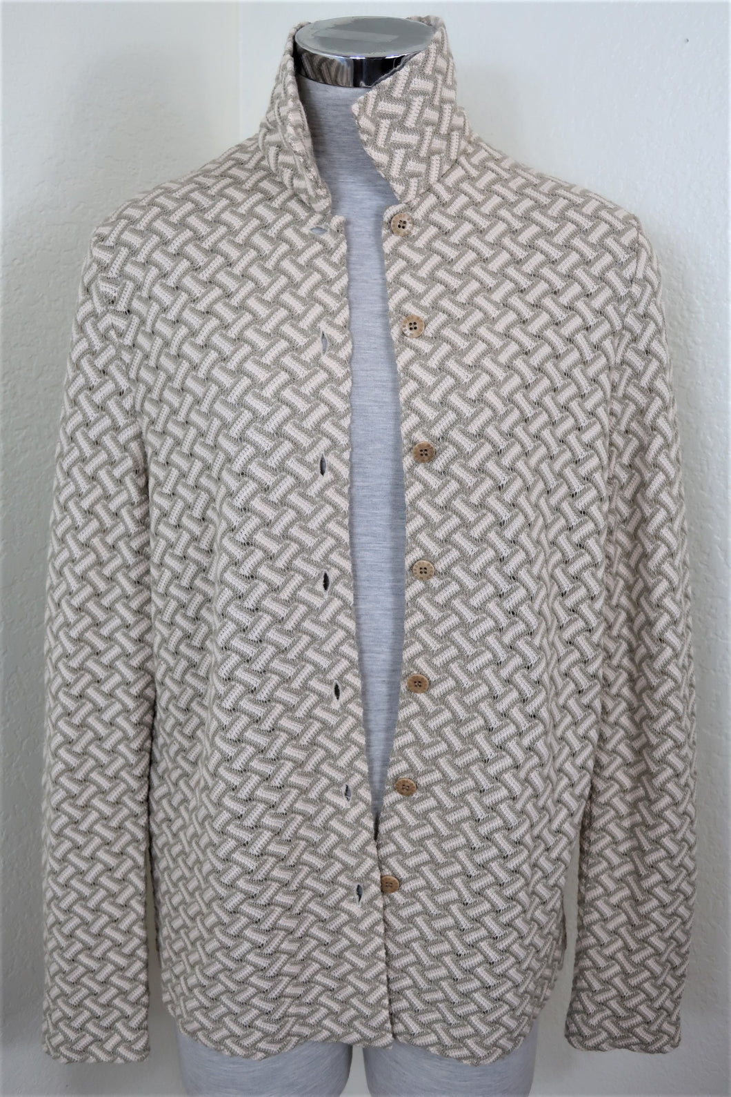 Vintage MISSONI SPORT Knitted Wool Acrylic Sweater Cardigan Button Jacket Blouse 44 7 8 10