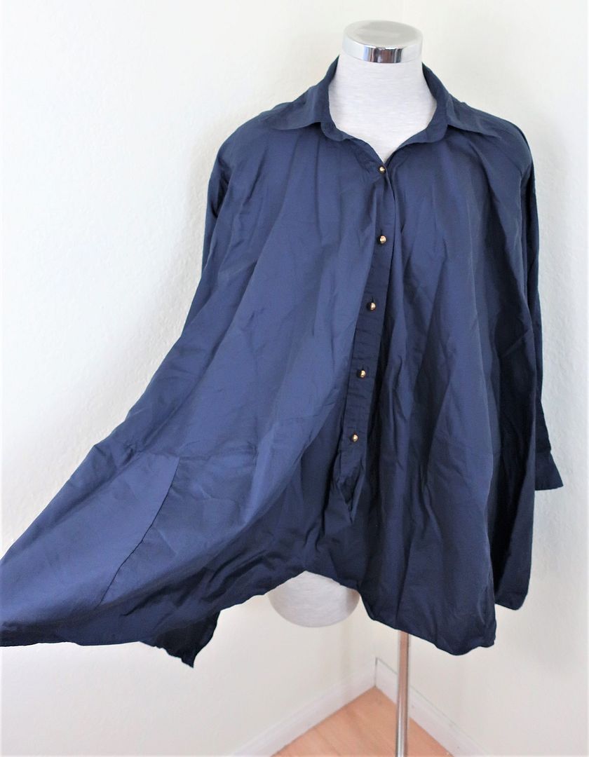 JUNYA WATANABE Comme des Garcons Blue Button Long Sleeve Top Blouse Shirt S M 5 6 7