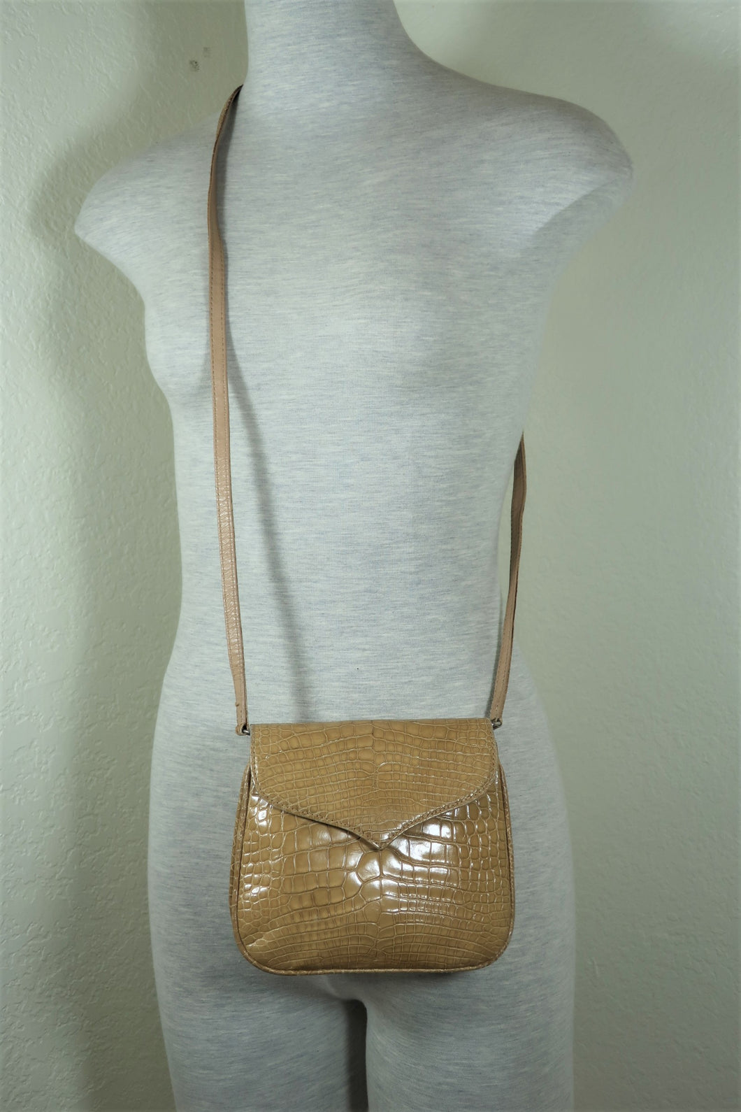 Vintage LANA Marks Crocodile Leather Shoulder Clutch Bag
