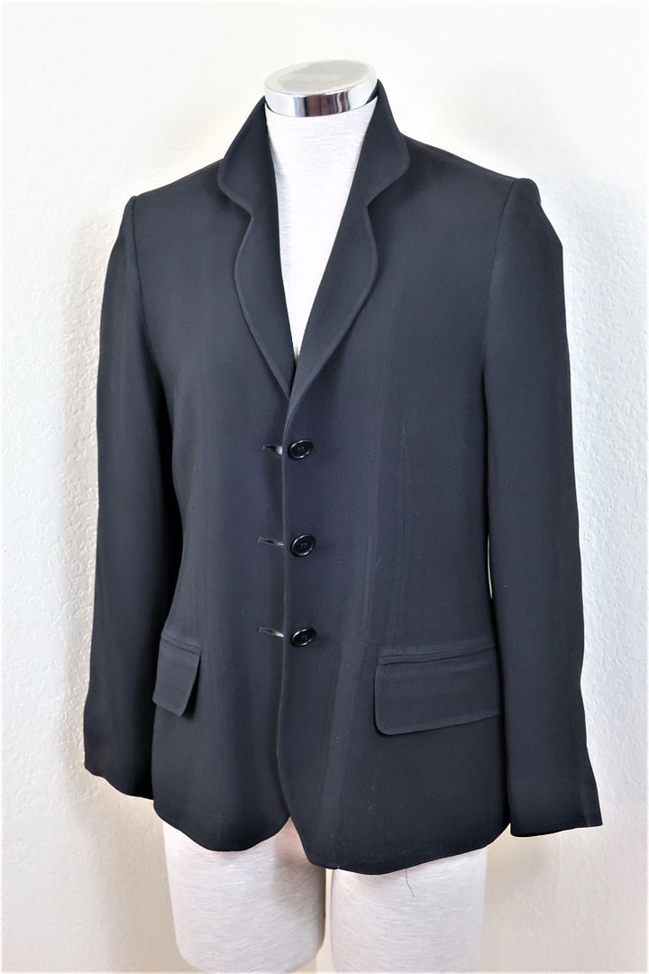 GUCCI Wool Black Blazer Jacket 46