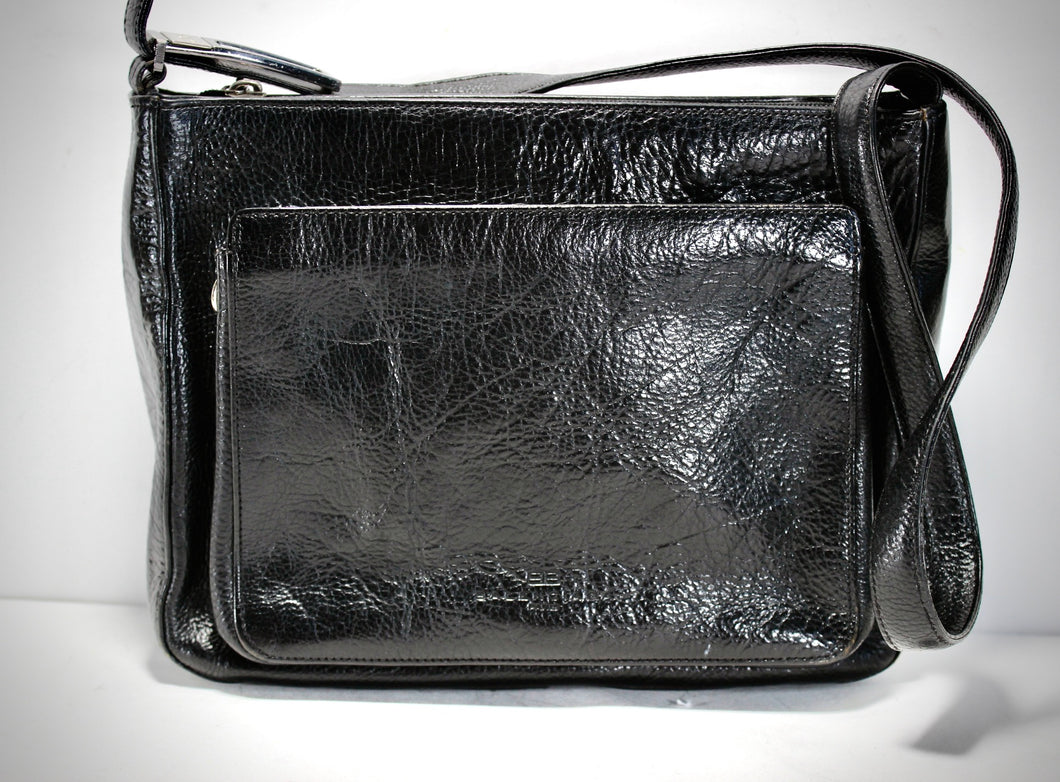 Vintage BALENCIAGA Black Leather Handbag Shoulder Bag Business Bag