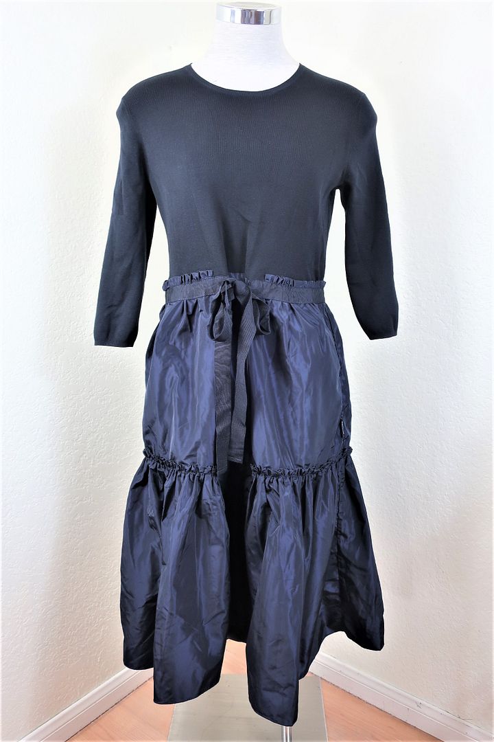 MONCLER Black Blue Long Sleeve Long Dress Medium Small Medium M 4 5 6