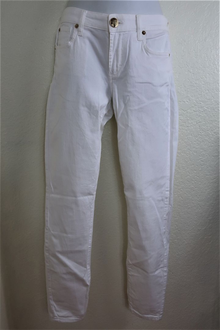 VERSACE COLLECTION White Cotton Skinny Tall Pants Jeans 25 Small 0 2 4