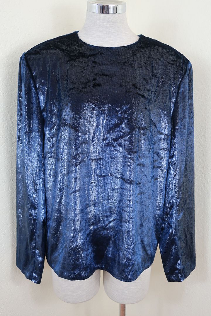 NEW NWT TIBI Glossy Blue Long Sleeve Top Blouse Jacket M L 6 7 8