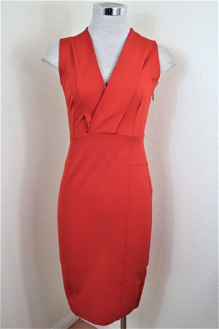 VIntage GUCCI TOM FORD Jackie O Red Bodycon Zip Dress XS Small S 0 2 3 4