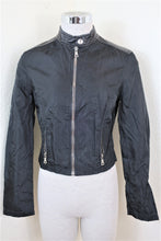 Load image into Gallery viewer, Vintage PRADA Black Nylon Leather Trim Cropped Biker  Small 2 3 4
