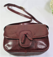 Load image into Gallery viewer, Vintage ZAGLIANI Burgundy Lizard Sking Reptile Small Shoulder Bag
