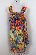 Load image into Gallery viewer, Vintage GAULTIER Soleil Watercolor Bright Yellow Fringes Baby Doll Dress S M 4 5 6
