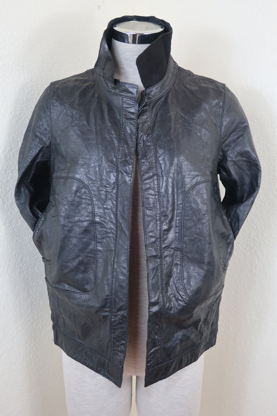 MARNI Black Lambskin Leather Jacket 38 4 5 6 S mall Medium