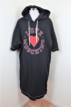 Load image into Gallery viewer, LOVE MOSCHINO Black Red Hoodie Sweater Logo Top Dress 44 8 10 12 Large
