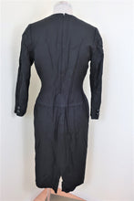 Load image into Gallery viewer, Vintage GIVENCHY NOUVELLE Black JackieO Long Sleeve Dress Small to M 4 5 6
