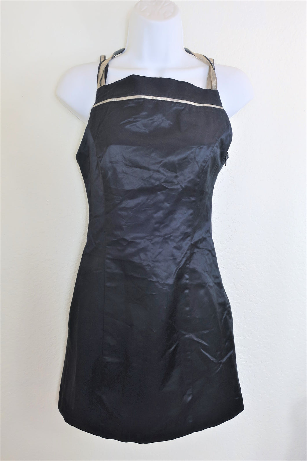 Vintage VERSACE Jeans Couture Black MIni Halter Dress LBD 80's Small 26/40 0 2 4