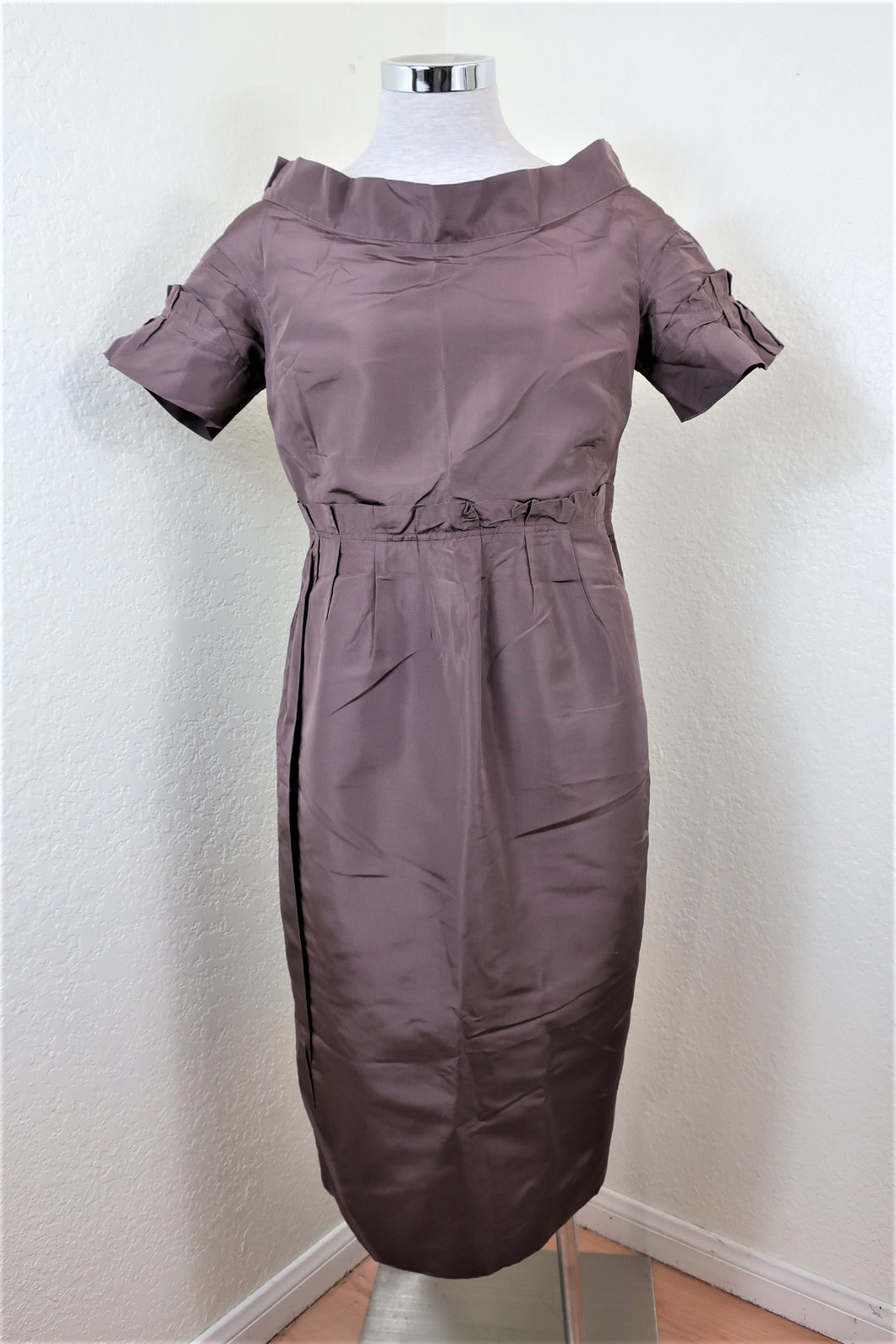 BURBERRY Old Rose Sheath Dress Short SLeeves Dress 40 4 5 6 Small