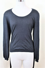 Load image into Gallery viewer, ETRO Black Cashmere Kasmere Silk Long Sleeve Top Blouse Sweater 44 Medium M Large 7 8 10
