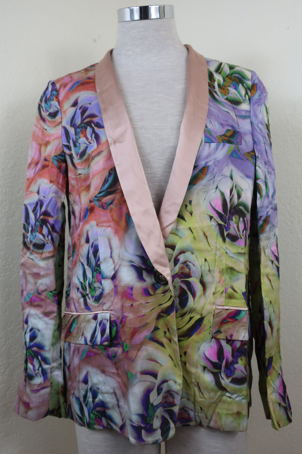 Rare Vintage ETRO Floral Tuxedo Tux Jacket Blazer 42 S M 6 7 8
