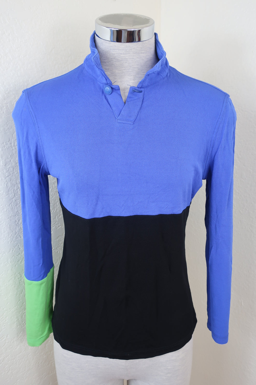 Vintage GIANNI VERSACE Tricolors Long Sleeve Medusa Top Shirt Blouse