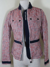 Load image into Gallery viewer, MONCLER Grenoble Red Blue Houndstooth Bomber Zip Belted Jacket Small XS 0 1 2
