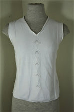 Load image into Gallery viewer, CHANEL White Knitted Ribbed Sleeveless CC Top Blouse S M 4 5 6
