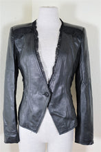 Load image into Gallery viewer, Rare ALEXANDER McQUEEN Black Lambskin Motorcycle Leather Lace Jacket Small 40 4 5 6
