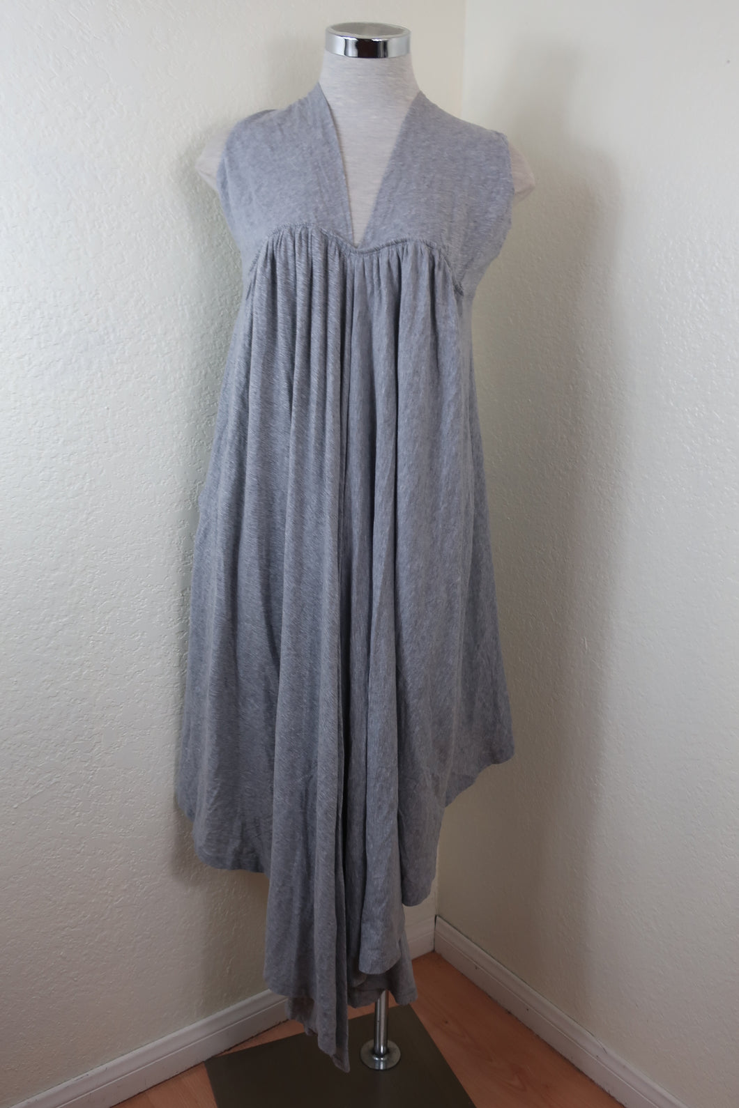 See By CHLOE Grey Cotton Assymetrical Maxi Dress Small S 40 4 5 6