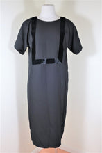 Load image into Gallery viewer, Vintage HERMES Black Silk Velvet Short Sleeve Dress sz 36 4 5 6
