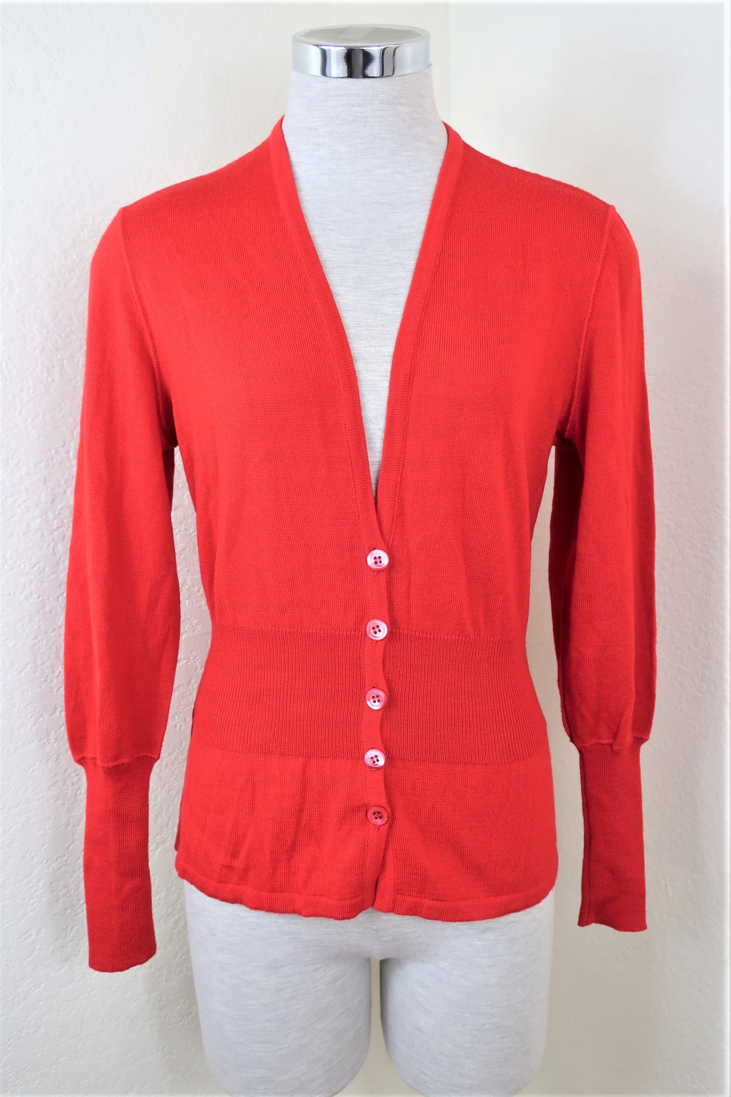 Vintage CHRISTIAN DIOR Coordonnes Red Button Sweater Top Blouse