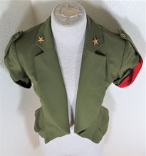 Load image into Gallery viewer, ICONIC Hiphop Christian DIOR Green Red Wool Cropped Blazer Jacket Small 38 4 5 6
