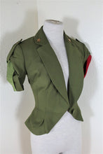 Load image into Gallery viewer, ICONIC Hiphop Christian DIOR Green Red Wool Cropped Blazer Jacket Small 38 4 5 6

